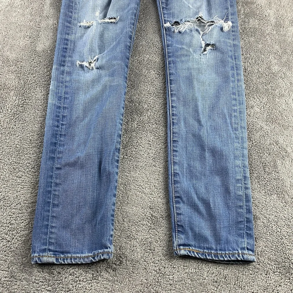 Levis 510‎ Skinny Jeans Mens 31x32 Blue Medium Wash Mid Rise Distressed
